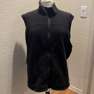 Eddie Bauer Men’s Black Polartec Zip Up Vest Sz XL Polyester Sleeveless Sz XL